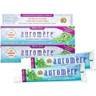 🌿 auromere ayurvedic herbal toothpaste, mint free - vegan, natural, non gmo, fluoride free, gluten free, with neem & peelu (4.16 oz), 2 pack: oral care that's vegan, all-natural, and effective logo