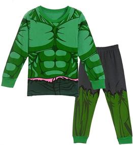 img 4 attached to Green Cotton Summer Hulk Pajama Sets for Boys by Sidney