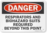 enhanced safety alert: smartsign danger respirators biohazard required logo