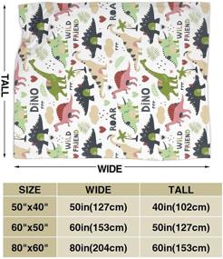 img 3 attached to 🦖 SARA NELL Dinosaur Blanket for Kids Boys Girls - Ancient Animal Dino Pattern Plush Fleece Throw Blanket - Cozy Microfiber Plush Fleece Cartoon Blanket for Bed Couch Sofa Chair Camping, 50"X40