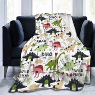 🦖 sara nell dinosaur blanket for kids boys girls - ancient animal dino pattern plush fleece throw blanket - cozy microfiber plush fleece cartoon blanket for bed couch sofa chair camping, 50"x40 logo