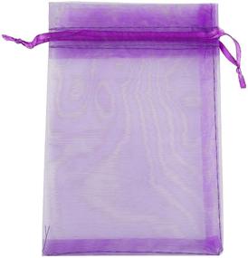 img 2 attached to 🎁 Anleolife 100-Pack of Deep Purple Organza Bags and Jewelry Velvet Drawstring Pouches - Ideal for Wedding Favors, Candy Gifts, and More - 4 Ounce Capacity