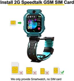 img 3 attached to 📱 IP67 Waterproof Kids Smartwatch Phone for Boys and Girls Ages 4-12, SOS Calling, Alarm Clock, 360° Rotation Dual Cameras, 1.44" Touch Screen for Children's Learning (Green)