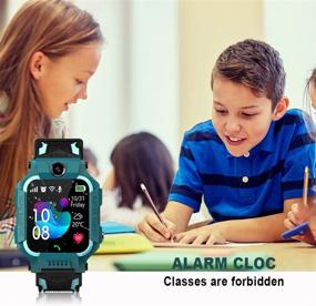 img 1 attached to 📱 IP67 Waterproof Kids Smartwatch Phone for Boys and Girls Ages 4-12, SOS Calling, Alarm Clock, 360° Rotation Dual Cameras, 1.44" Touch Screen for Children's Learning (Green)