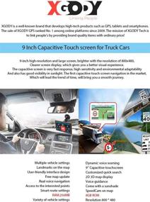 img 2 attached to 🚚 Xgody 9-Inch Big Screen Truck GPS Navigation with Bluetooth, AV-in, Lifetime North America Maps (USA + Canada), 3D & 2D Maps, 8GB, Turn-by-Turn Directions