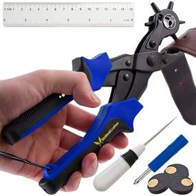 img 4 attached to 🔧 Precision Leather Hole Puncher with Bonus Ruler & Awl Tool - Easily Punches Perfect Round Holes for Watch or Bag Straps, Fabric, Eyelets - Professional Results for Leathercrafting & More