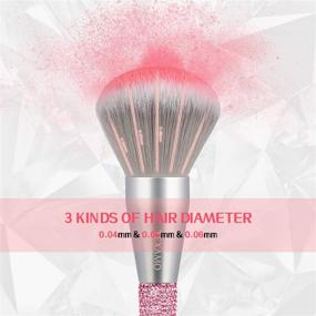 img 3 attached to 💄 TEXAMO Makeup Brush Set: Powder Brush, Blush Brush, Highlighter Brush, Foundation Brush - Hot Pink with Leather Case