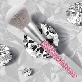 img 1 attached to 💄 TEXAMO Makeup Brush Set: Powder Brush, Blush Brush, Highlighter Brush, Foundation Brush - Hot Pink with Leather Case