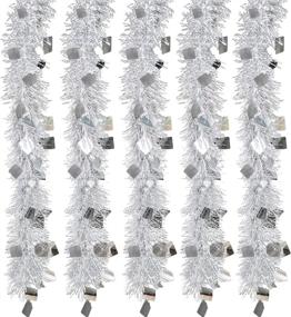 img 2 attached to 🎄 Enhance Your Christmas Décor with TURNMEON 5-Pack Tinsel Garland - 33FT of Metallic Streamers, Perfect for Xmas Trees, Holiday Home Décor, New Year's Eve Parties - Indoor/Outdoor Xmas Party Supplies