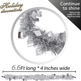 img 3 attached to 🎄 Enhance Your Christmas Décor with TURNMEON 5-Pack Tinsel Garland - 33FT of Metallic Streamers, Perfect for Xmas Trees, Holiday Home Décor, New Year's Eve Parties - Indoor/Outdoor Xmas Party Supplies