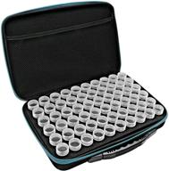 🔷 voicefly eva 60 slots diamond painting storage case: blue shockproof container for diamond art accessories, embroidery tools, beads, and sewing pills logo