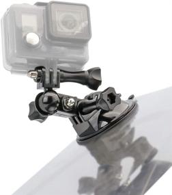 img 1 attached to 📷 Versatile Windshield Camera Mount for GoPro and Digital Cameras - Adjustable Long Arms for Small Cars