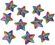 🌟 yalulu sequined star patch set: 10pcs/lot iron on & sew on appliques for clothing, trousers, bags - embroidered patches for fashion & craft projects logo