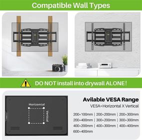 img 3 attached to 📺 USX MOUNT Настенное крепление для телевизора с полным движением: поворотное крепление для телевизора на стену от 37 до 75 дюймов, выдерживает 132 фунта, максимальный размер VESA 600x400 мм, двойные артикулированные рычаги наклона и вращения, подходит для деревянных стоек 16 дюймов.