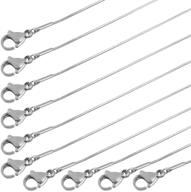 forise 10 pcs silver stainless steel snake chains necklace for elegant jewelry making, 1mm – with convenient lobster clasp! logo