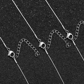 img 1 attached to Forise 10 Pcs Silver Stainless Steel Snake Chains Necklace for Elegant Jewelry Making, 1mm – with Convenient Lobster Clasp!