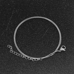 img 2 attached to Forise 10 Pcs Silver Stainless Steel Snake Chains Necklace for Elegant Jewelry Making, 1mm – with Convenient Lobster Clasp!