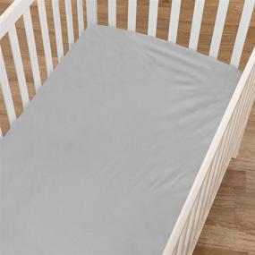 img 2 attached to 🐑 Premium Heavenly Soft Chenille Fitted Crib Sheet in Steel Gray - Ideal for Standard Cribs and Toddler Mattresses - Gender-Neutral Design