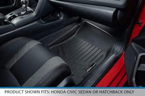 img 2 attached to Настраиваемые черные коврики под заказ для Honda Civic Sedan или Hatchback 2016-2021 года выпуска - SMARTLINER Комплект ковриков на две ряды