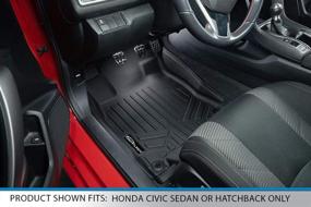 img 3 attached to Настраиваемые черные коврики под заказ для Honda Civic Sedan или Hatchback 2016-2021 года выпуска - SMARTLINER Комплект ковриков на две ряды