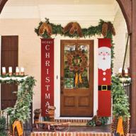 🎅 transform your home with kenpma christmas outdoor banner front porch sign - merry christmas santa claus décor for door, living room, kitchen - festive xmas holiday banners логотип