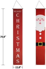 img 3 attached to 🎅 Transform Your Home with KENPMA Christmas Outdoor Banner Front Porch Sign - Merry Christmas Santa Claus Décor for Door, Living Room, Kitchen - Festive Xmas Holiday Banners