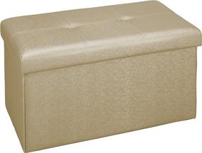 img 4 attached to Simplify F 0646 MET GOLD Storage Ottoman Gold Furniture