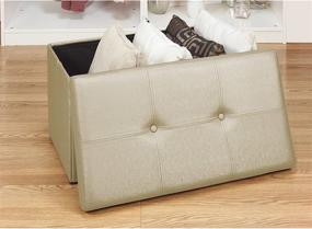 img 3 attached to Simplify F 0646 MET GOLD Storage Ottoman Gold Furniture