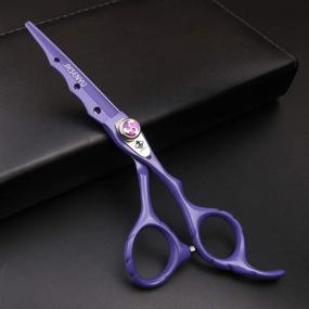 img 3 attached to 💇 JIESENYU High-End Flame Screw Purple Professional Hairdresser 6 Inch Hairdressing Scissors: Premium 440C Steel Salon Modeling Tool