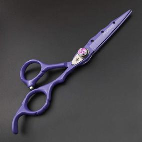 img 1 attached to 💇 JIESENYU High-End Flame Screw Purple Professional Hairdresser 6 Inch Hairdressing Scissors: Premium 440C Steel Salon Modeling Tool
