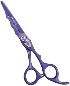 img 4 attached to 💇 JIESENYU High-End Flame Screw Purple Professional Hairdresser 6 Inch Hairdressing Scissors: Premium 440C Steel Salon Modeling Tool