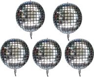 🎈 premium 22" 4d large round aluminum foil balloons - self-sealing disco fever mirror metallic hangable for party, birthday, wedding, baby shower - 5 count square logo