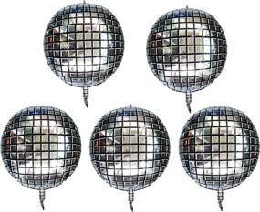 img 4 attached to 🎈 Premium 22" 4D Large Round Aluminum Foil Balloons - Self-sealing Disco Fever Mirror Metallic Hangable for Party, Birthday, Wedding, Baby Shower - 5 Count Square