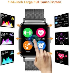 img 3 attached to 📱 CanMixs умные часы: водонепроницаемые спортивные умные часы для Android и iOS, Bluetooth, фитнес-трекер с монитором сердечного ритма и сна, сенсорный экран - Совместимы с Samsung iPhone