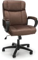 🪑 ofm ess collection plush microfiber office chair: comfortable mid-back seating in brown logo