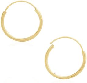 img 3 attached to 🔶 Ritastephens 14K Solid Yellow Gold Hoops: Endless Hoop Earrings 16mm - Timeless Style and Quality