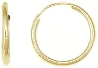 🔶 ritastephens 14k solid yellow gold hoops: endless hoop earrings 16mm - timeless style and quality logo