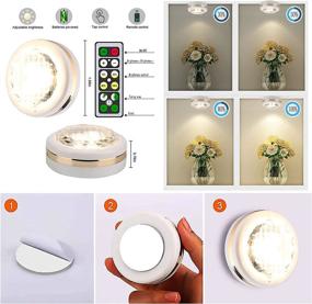 img 3 attached to 💡 6 Pack Wireless LED Puck Lights with Remote Control, Battery Operated LED Under Cabinet Lights, Closet Light, Under Counter Lighting, Stick On Lights Pucks