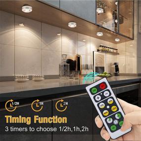 img 2 attached to 💡 6 Pack Wireless LED Puck Lights with Remote Control, Battery Operated LED Under Cabinet Lights, Closet Light, Under Counter Lighting, Stick On Lights Pucks