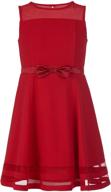 👗 calvin klein sleeveless party dress for girls - fit and flare silhouette, round neckline, back zip closure logo