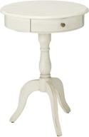 🏺 enhance your décor with décor therapy pedestal table: antique white table with drawer logo