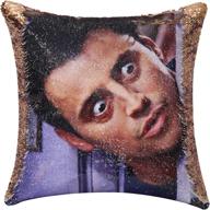 👯 carlota friends tv show joey tribbiani flip sequin pillow cover: reversible mermaid cushion for a hilarious gag gift (champagne gold) логотип