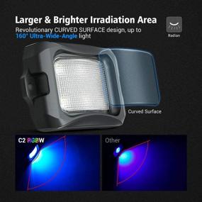 img 3 attached to 🌈 Mictuning C2 Изогнутые LED светильники Rock RGBW - 8 Пульт Подсветки Multicolor Неоновый свет: Управление по Bluetooth, Режим Музыки, Комплект Проводки со встроенным выключателем