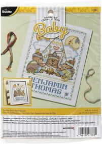 img 3 attached to 🐻 Bucilla Tee Pee Bears Counted Cross Stitch Kit: Birth Record Design - 9 3/4" x 13