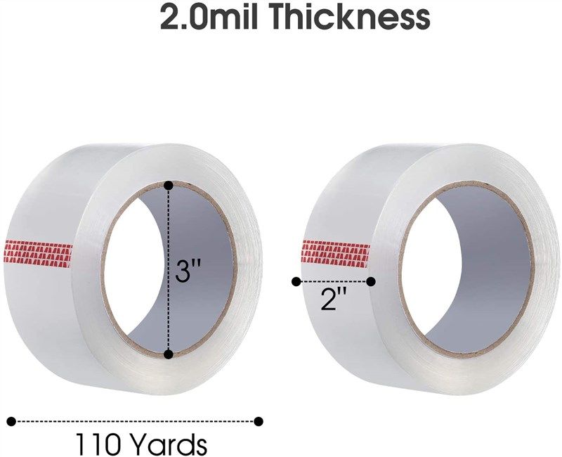 6 Rolls 2inch White Color Packing Tape, Moving Tape, 2.0 Mil Thick, Heavy  Duty Carton Sealing Tape (6 Rolls 2 inch, White)