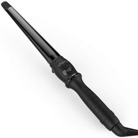 img 4 attached to 🌀 Xtava Twist Curl Curling Wand - 1 to 1.5 Inch Ceramic Hair Wand for Long & Short Hair with Cool Tip and Auto Shut Off - Dual Voltage Travel Curling Iron with Heat Resistant Glove