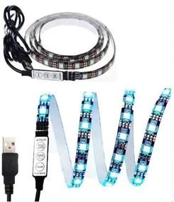 img 4 attached to 🌈 Geekercity USB LED Strip Light - 1M(3Ft) 60leds Flexible 5050 RGB TV Backlight Kit: Enhance Your Viewing Experience with Colorful Ambiance!