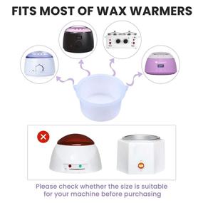 img 1 attached to Set of 2 Silicone Wax Pots with 1 Spatula, Hair Removal Wax Bowl, Replacement Wax Warmer Pot for Wax Machine Kit, 500ml Hair Removal Wax Warmer