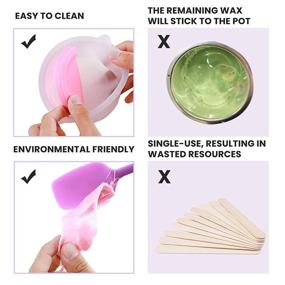 img 3 attached to Set of 2 Silicone Wax Pots with 1 Spatula, Hair Removal Wax Bowl, Replacement Wax Warmer Pot for Wax Machine Kit, 500ml Hair Removal Wax Warmer