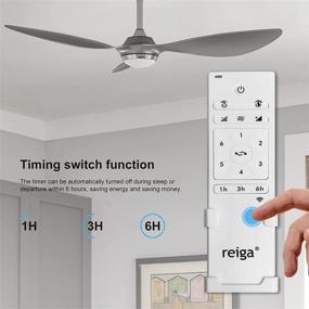 img 2 attached to 💡 reiga 52-in Silver Ceiling Fan: Dimmable LED Light Kit, Remote Control, Modern Blades, Reversible DC Motor, 6-Speed, Timer